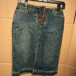 Denim High Low Skirt